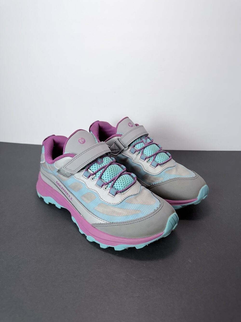 Merrell Girl’s Mob Speed Low A/C Waterproof Sz 6.5 Purple Gray Blue MK165211